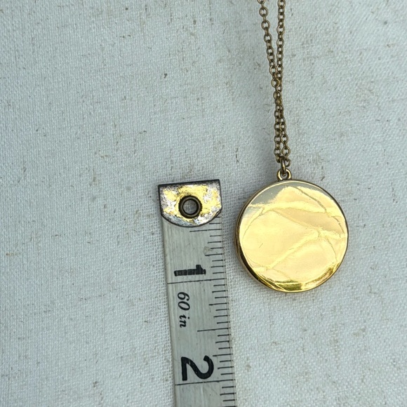 J. Crew gold tone disc Locket necklace. Comes with original dust bag. - Picture 9 of 9